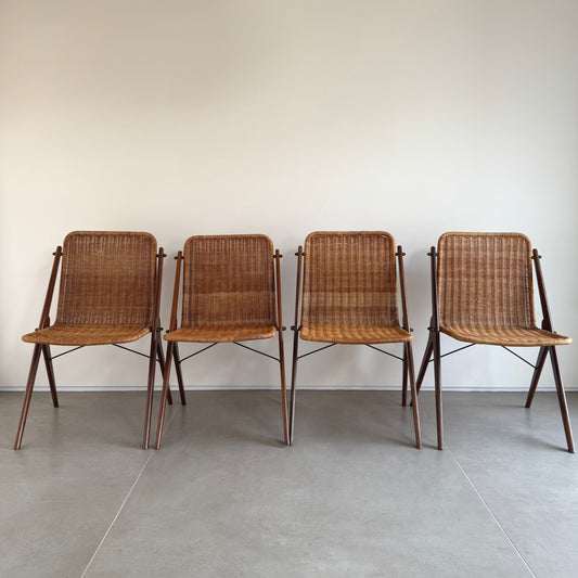 Compass Chairs in wood and wicker