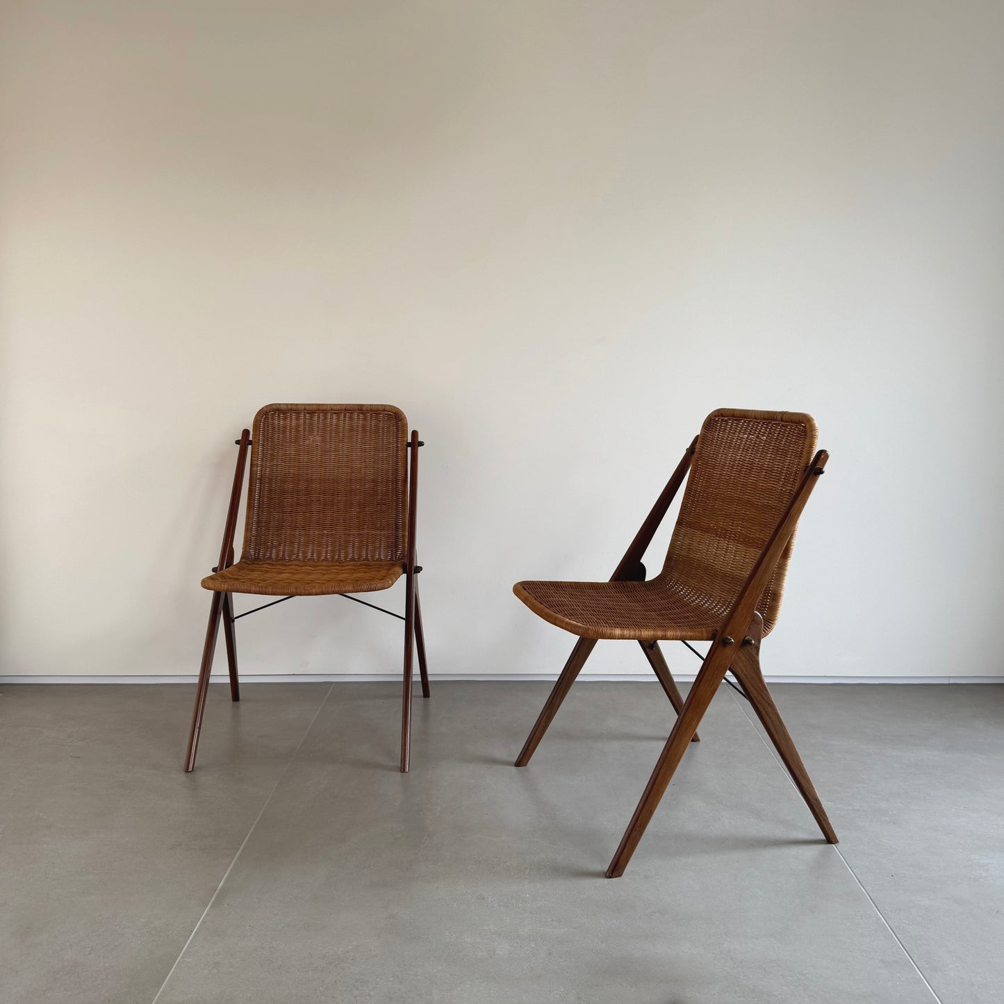 Compass Chairs in wood and wicker