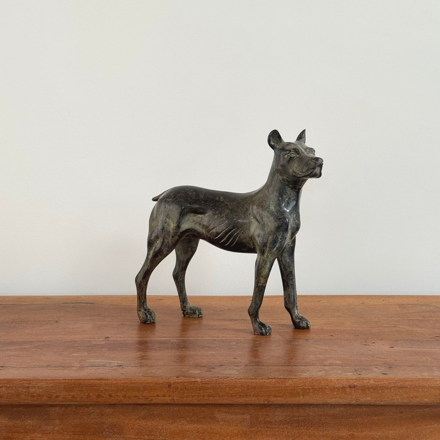 Bronze Doberman sculpture