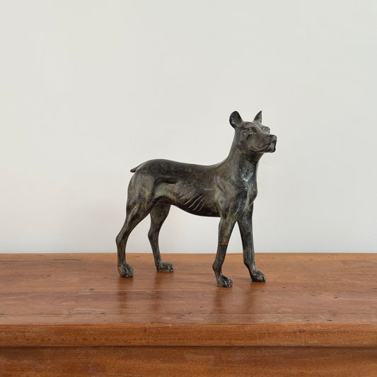 Bronze Doberman sculpture