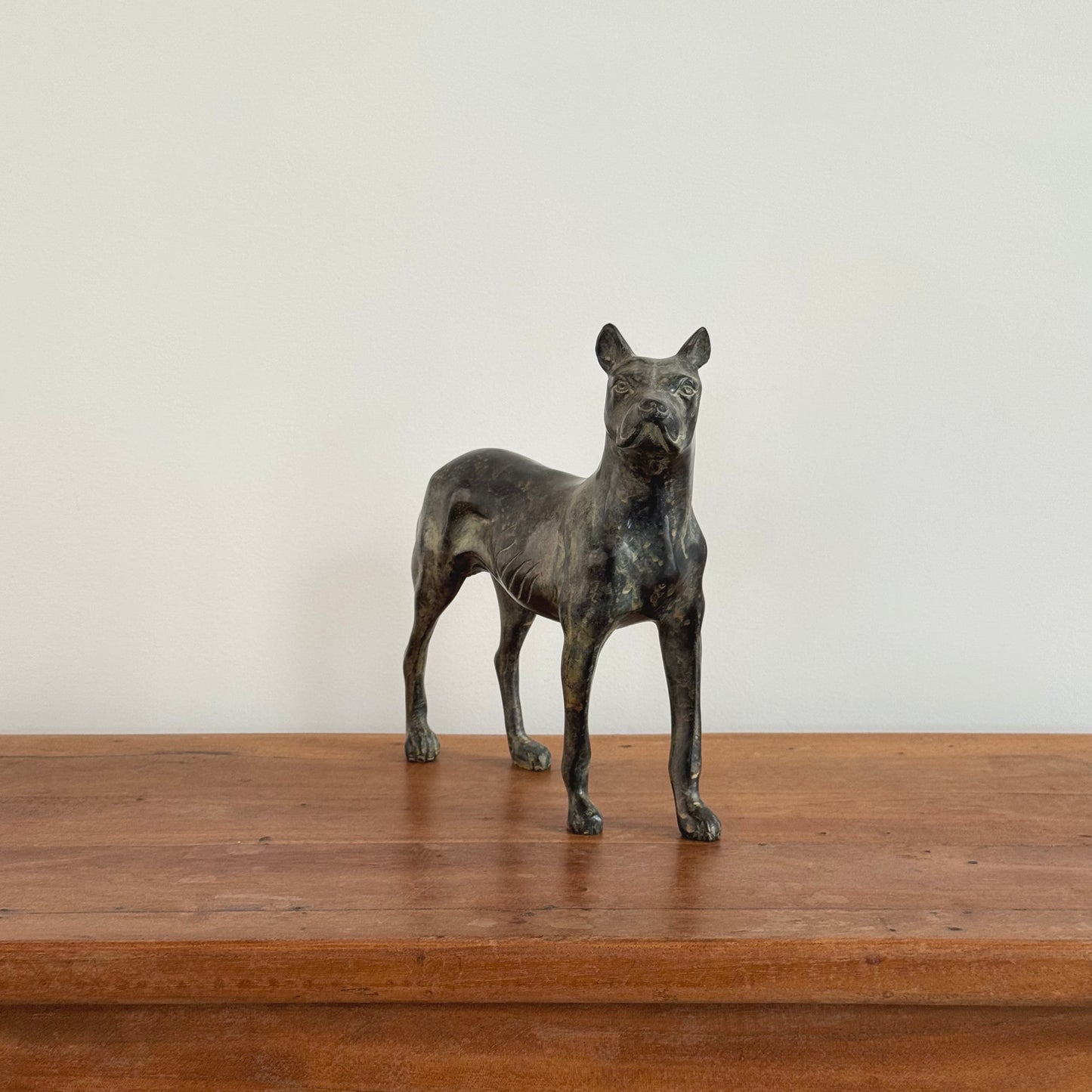 Bronze Doberman sculpture