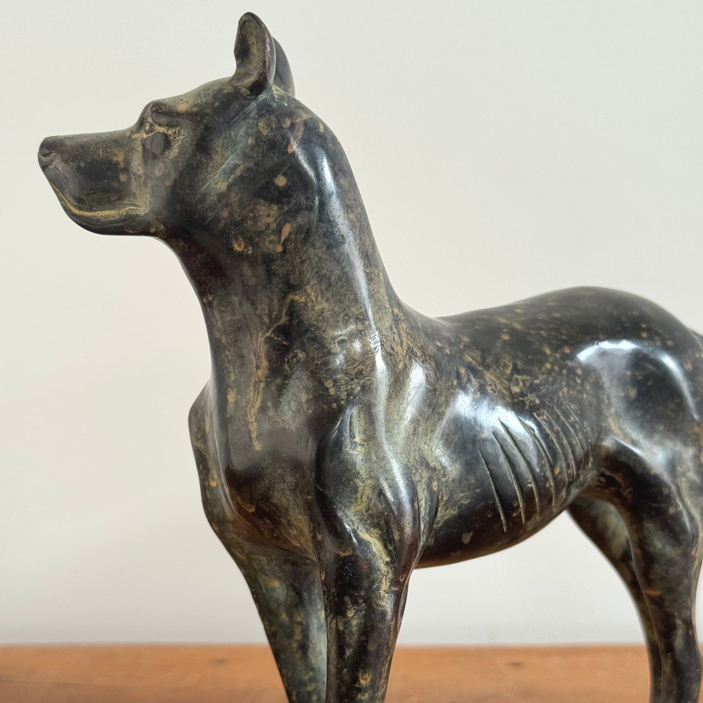 Bronze Doberman sculpture