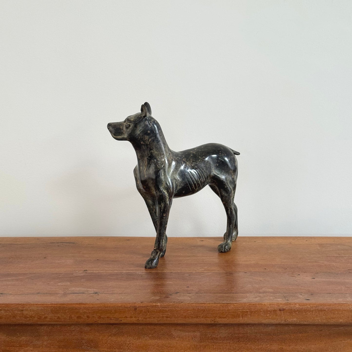 Bronze Doberman sculpture