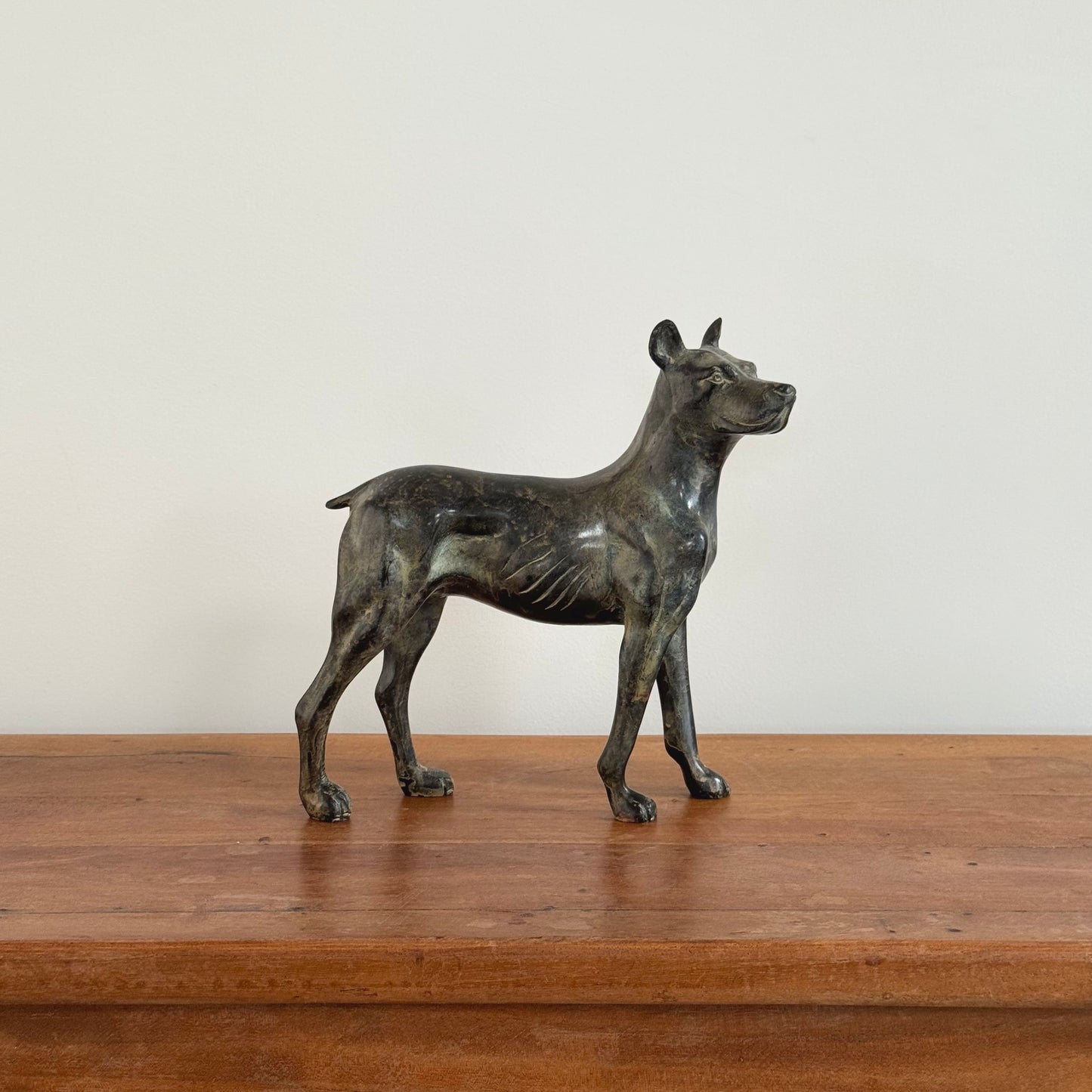 Bronze Doberman sculpture