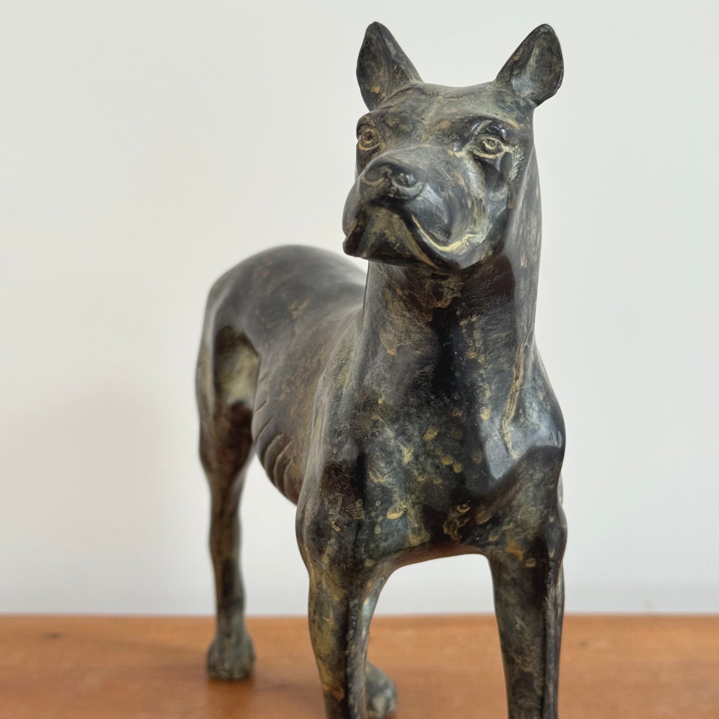 Bronze Doberman sculpture