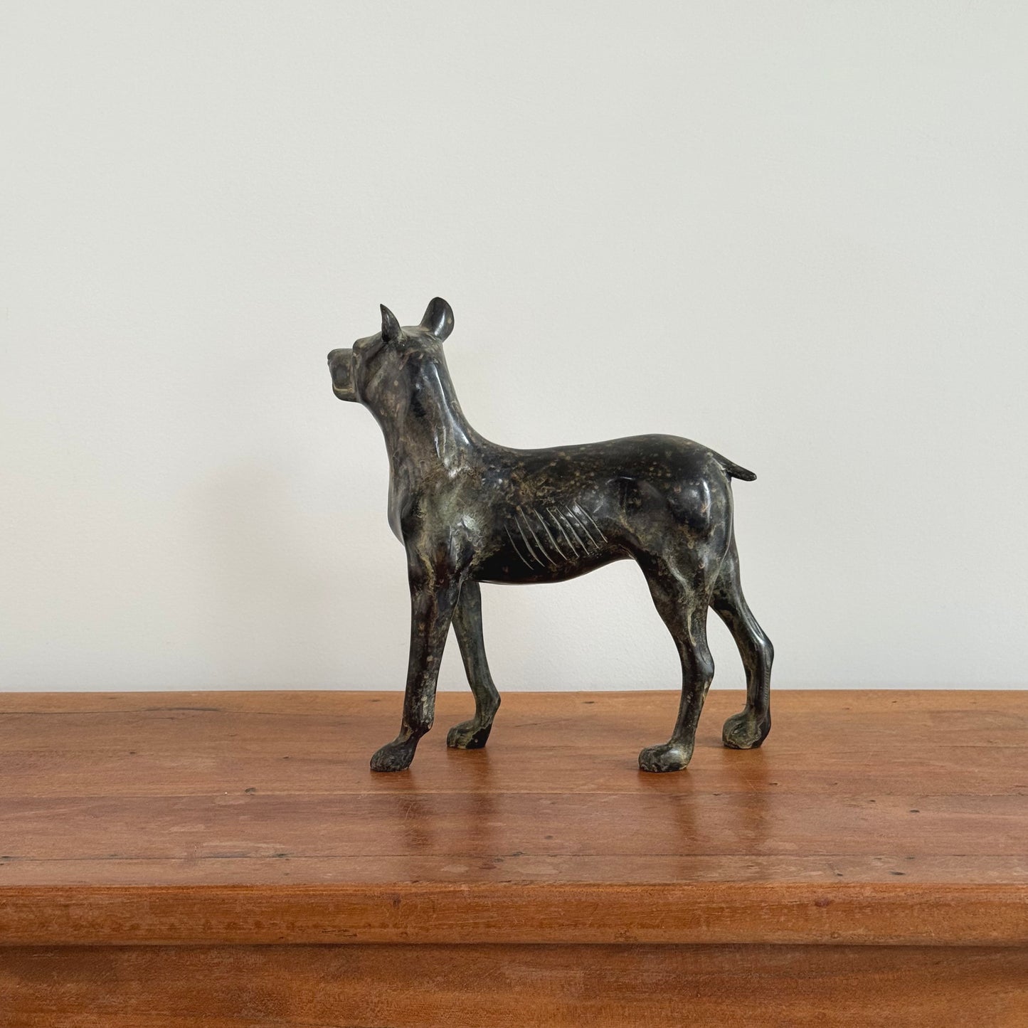 Bronze Doberman sculpture
