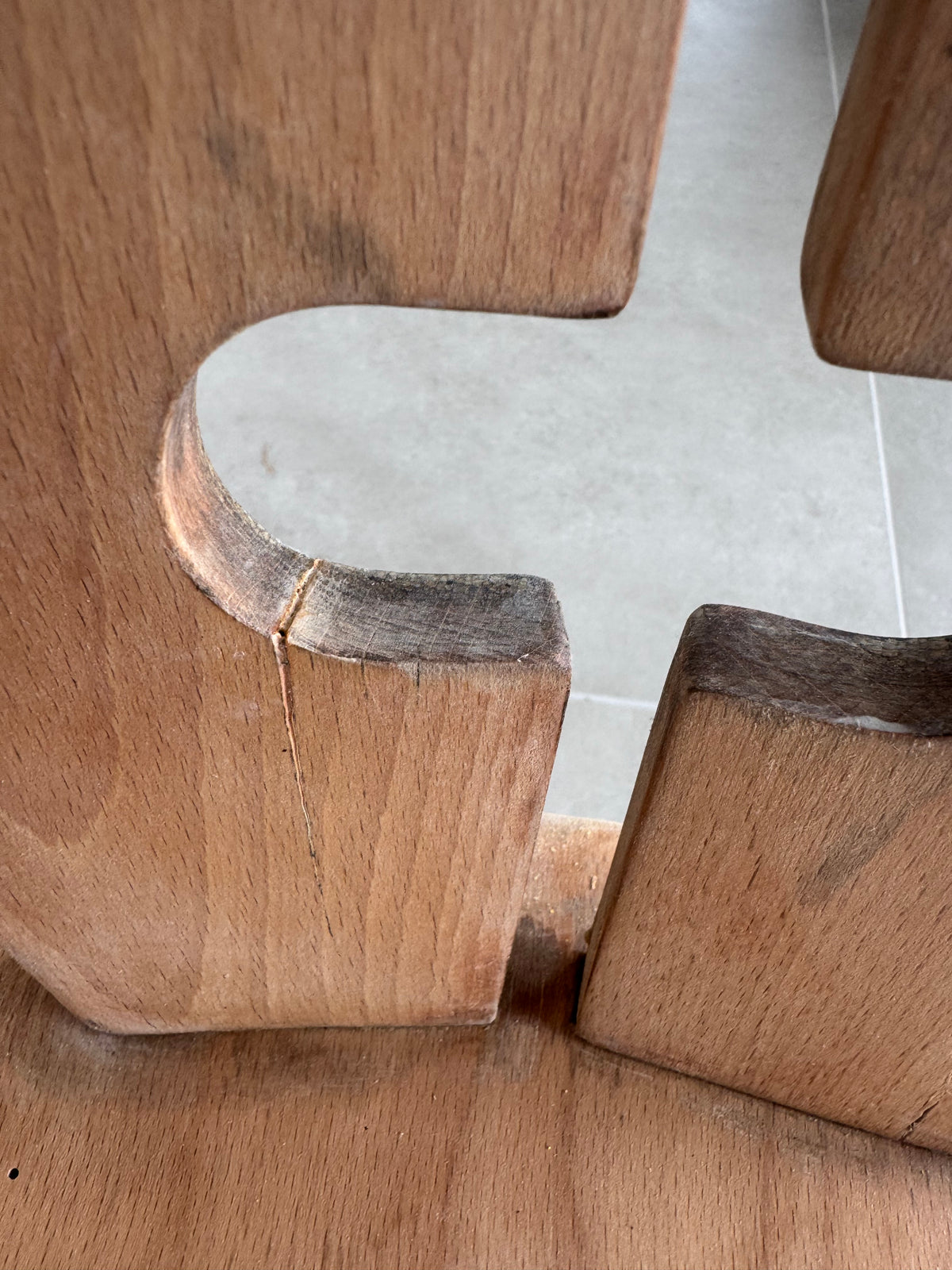 Four Brutalist folk design dining chairs