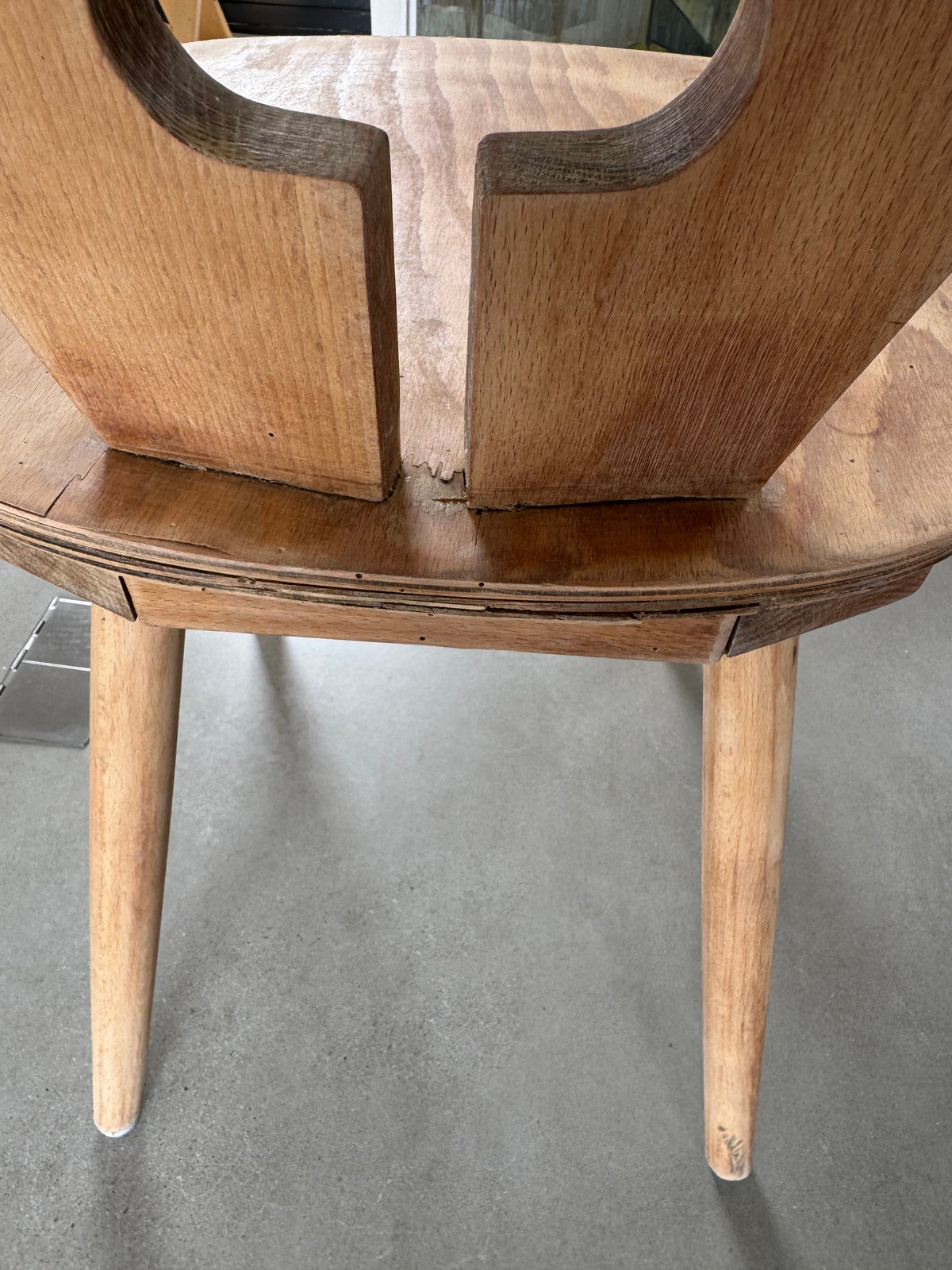 Four Brutalist folk design dining chairs