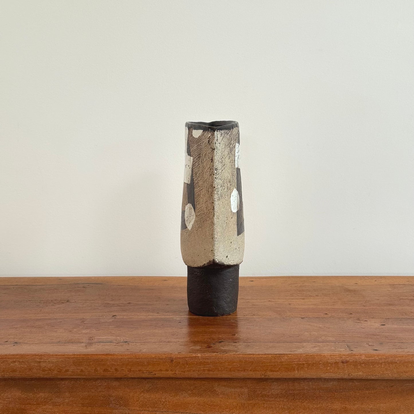 Studio pottery spade vase by John Maltby