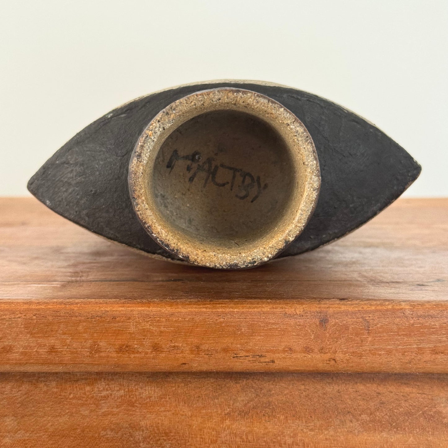 Studio pottery spade vase by John Maltby