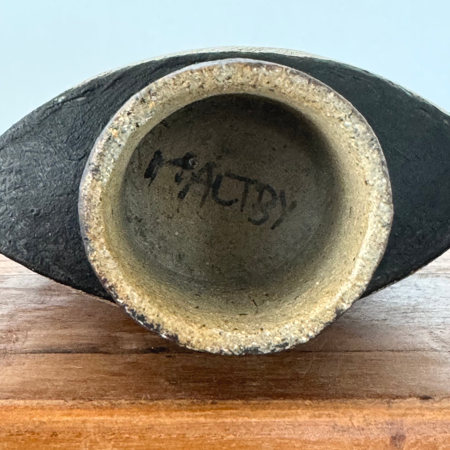 Studio pottery spade vase by John Maltby