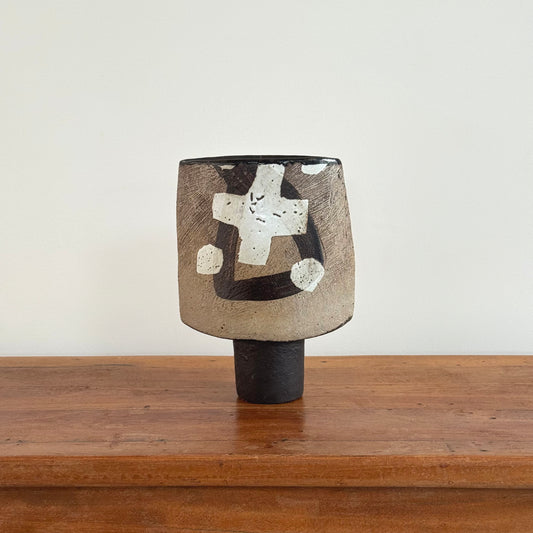 Studio pottery spade vase by John Maltby