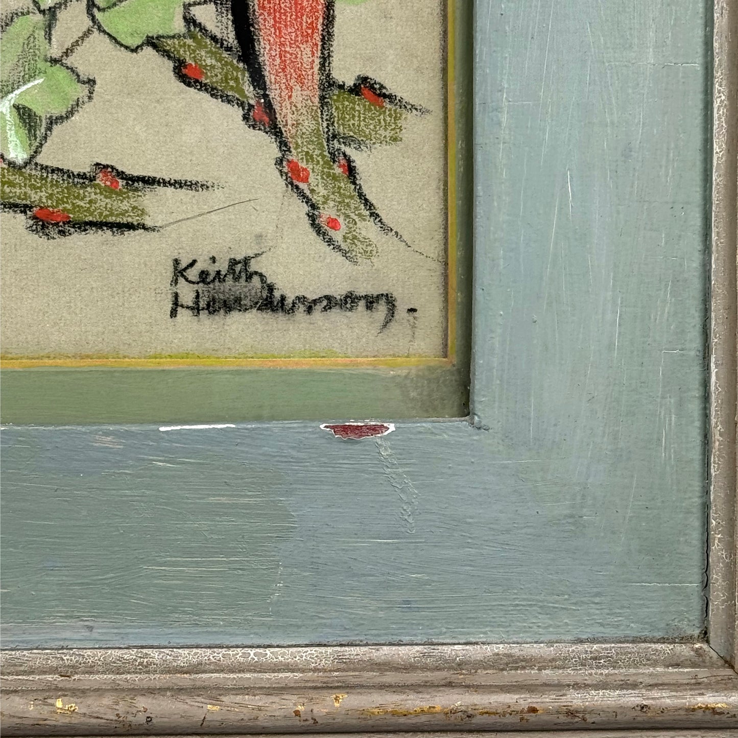 Keith Henderson, coloured pastel drawing "Red Aloes in a Spanish Garden"