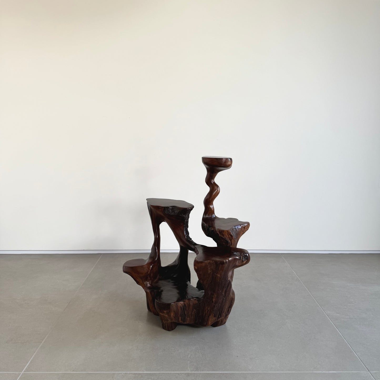 Japanese burl wood plant stand