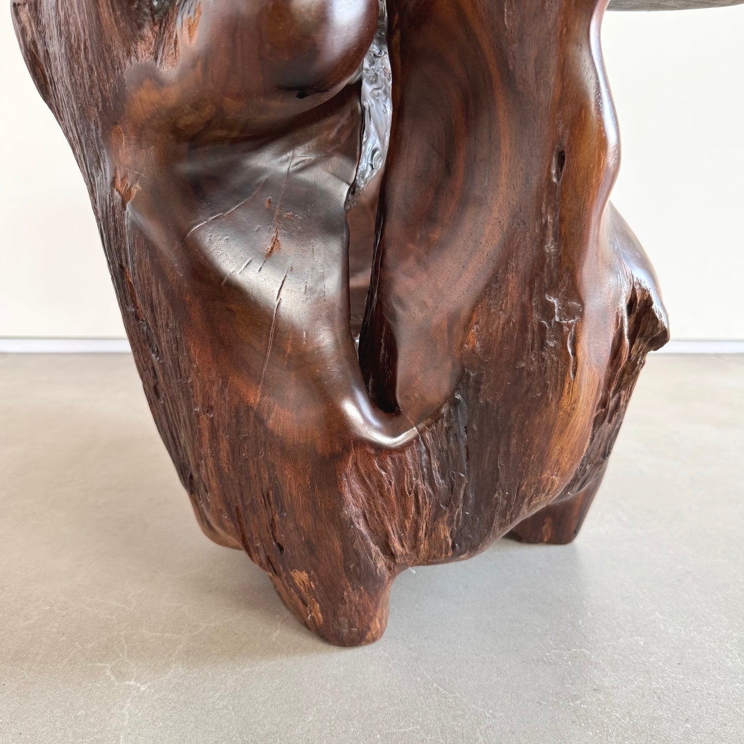 Japanese burl wood plant stand