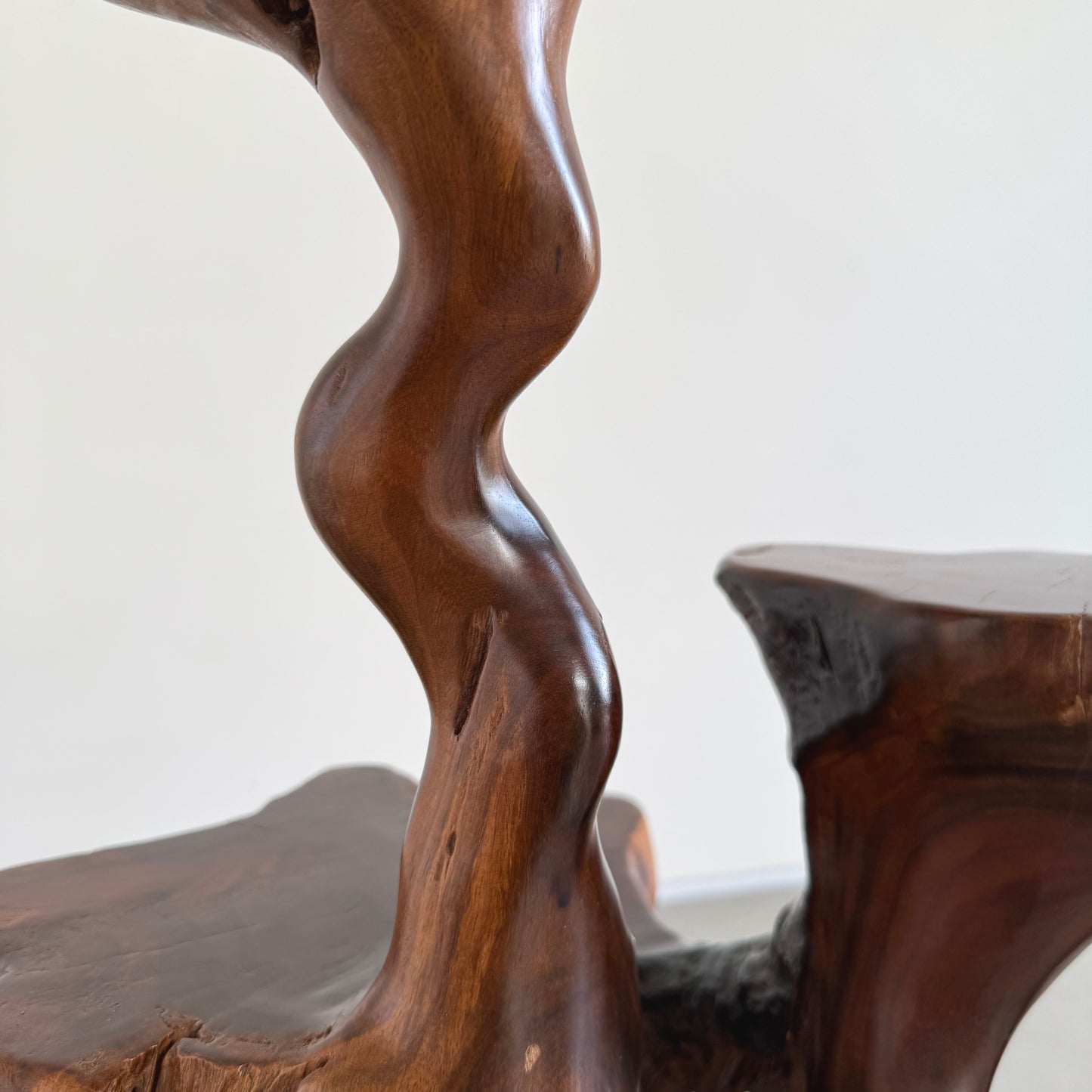 Japanese burl wood plant stand