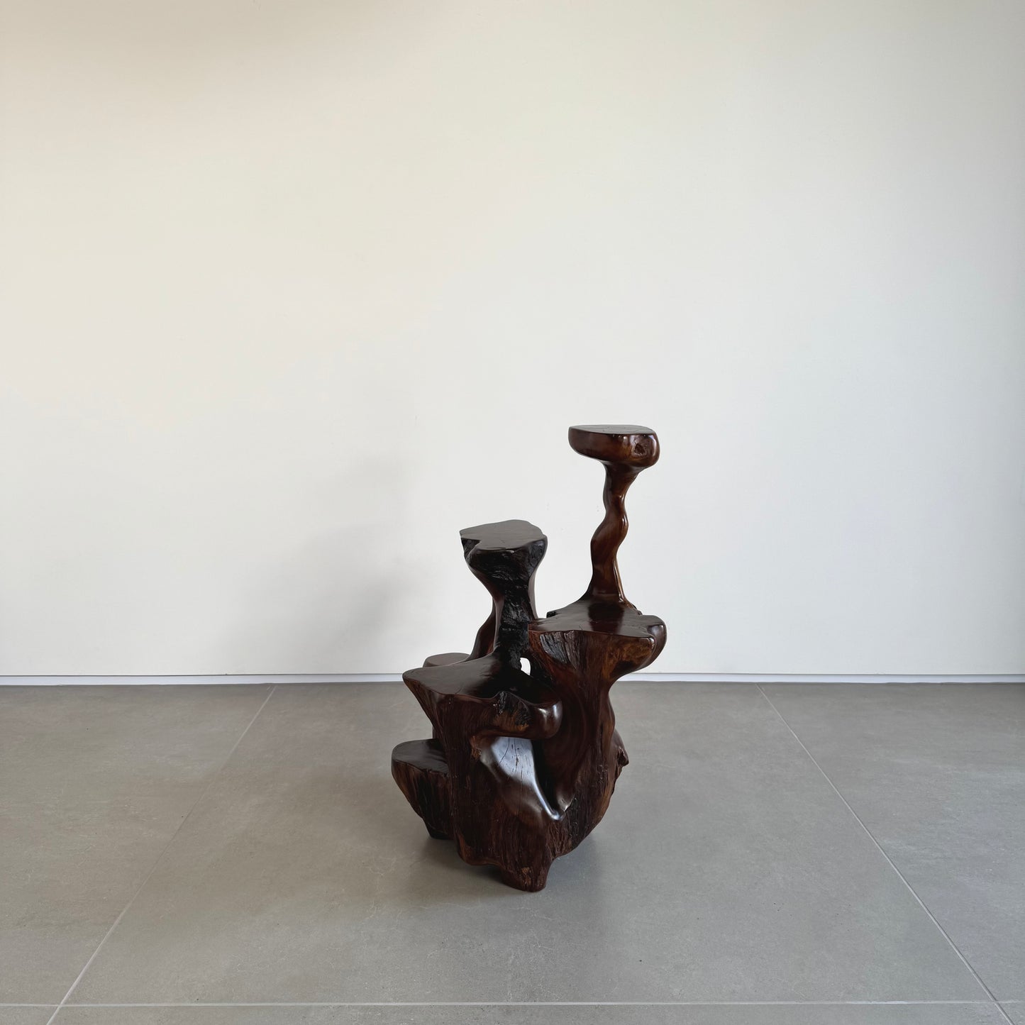 Japanese burl wood plant stand
