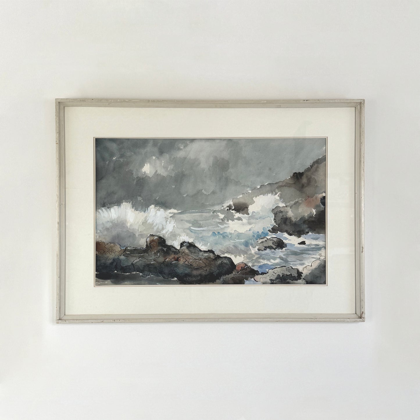 Adolphe Remy Large watercolour and charcoal painting