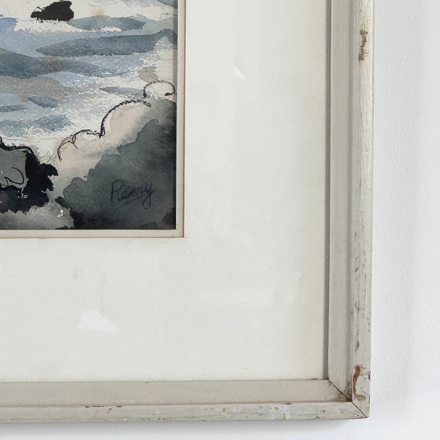 Adolphe Remy Large watercolour and charcoal painting